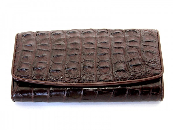 Кошелек из кожи крокодила KK-300BR2 женский, спинная, боковая и брюшная часть