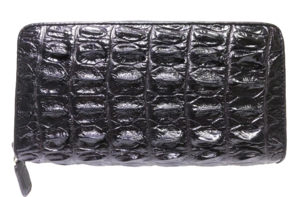 Кошелек - клатч из кожи крокодила KK-140B22 на молнии, спинная часть крокодила