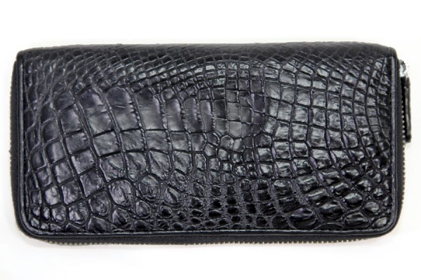 Кошелек - клатч из кожи крокодила KK-175B20 на молнии, брюшная часть крокодила